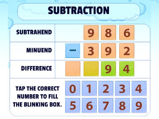 Jouer Subtraction Practice Jeu