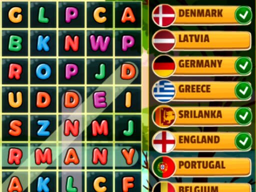 Jouer Word Search Countries Jeu