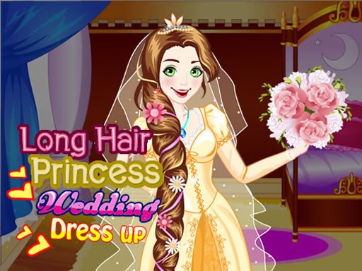 Jouer Long Hair Princess Wedding Dress up Jeu