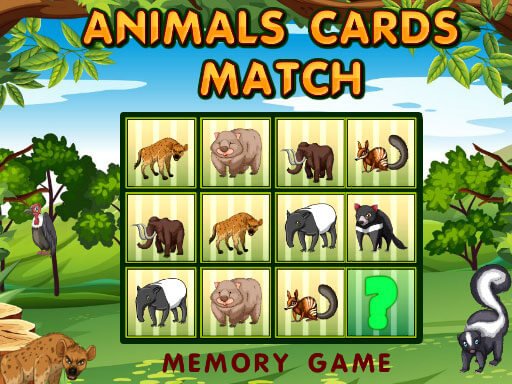 Jouer Animals Cards Match Jeu