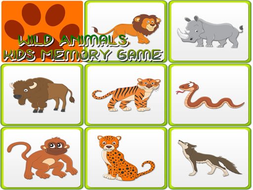 Jouer Kids Memory – Wild Animals Jeu